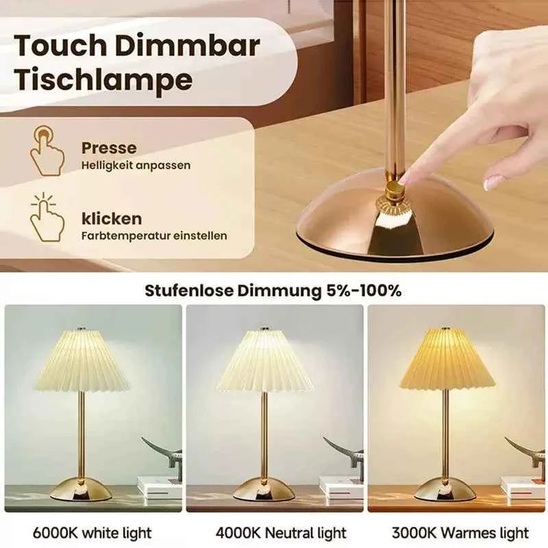LED Table Lamp Creative Atmosphere Desk Lamp USB Rechargeable Table Lamp Vintage Bedroom Bedside Study Decorative Night Lights