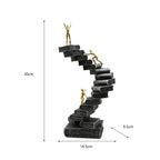 Resin Crafts Thinker Statues Ladder Statue For Bookshelf Decorative Objects Decoration Book Mountain Staircase Statue