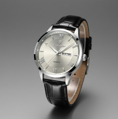 POEDAGAR MEN'S LEATHER WATCH