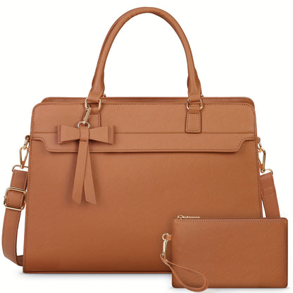 NUBILY 15.6" PU LEATHER LAPTOP TOTE SET