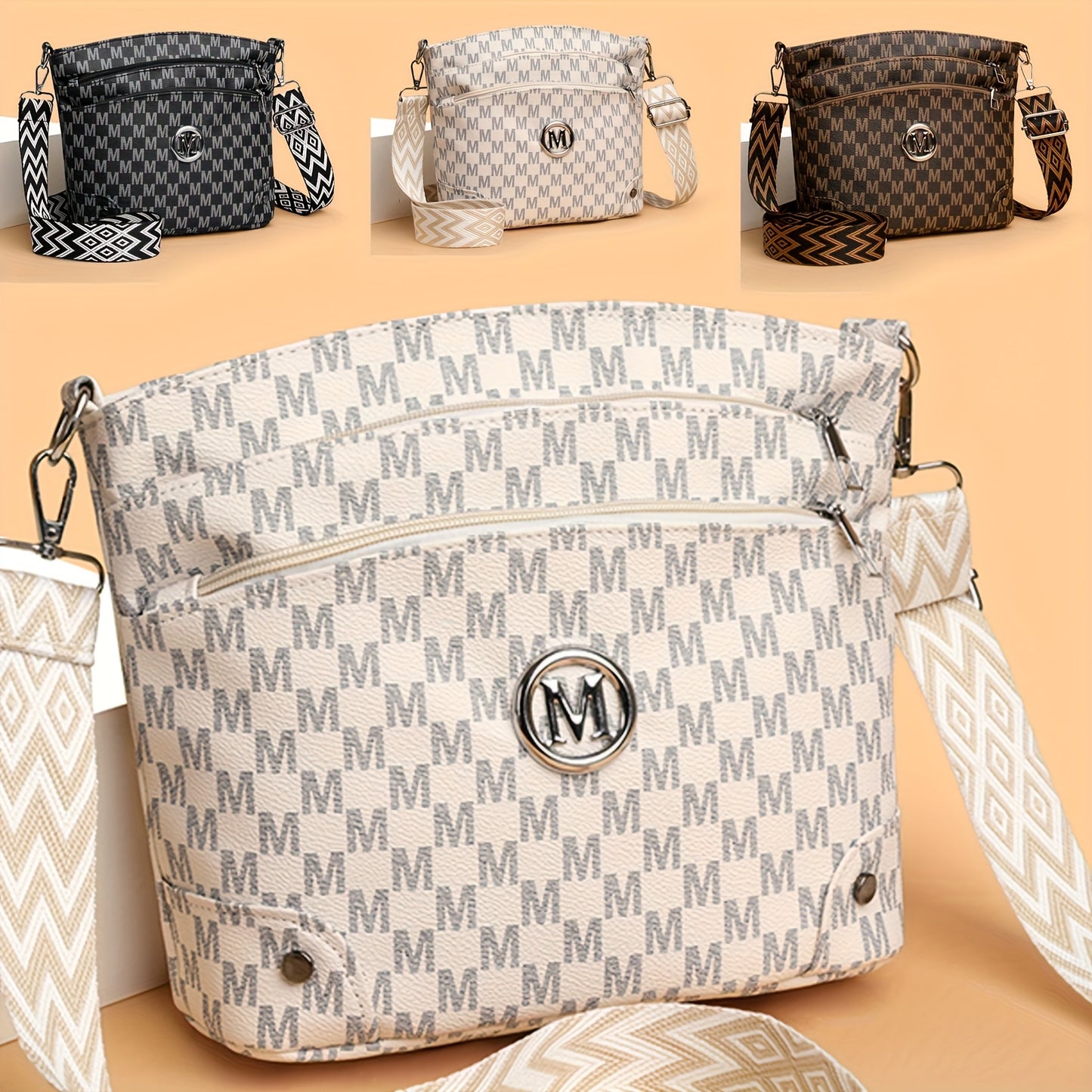 ELEGANT MONOGRAMMED FAUX LEATHER TOTE