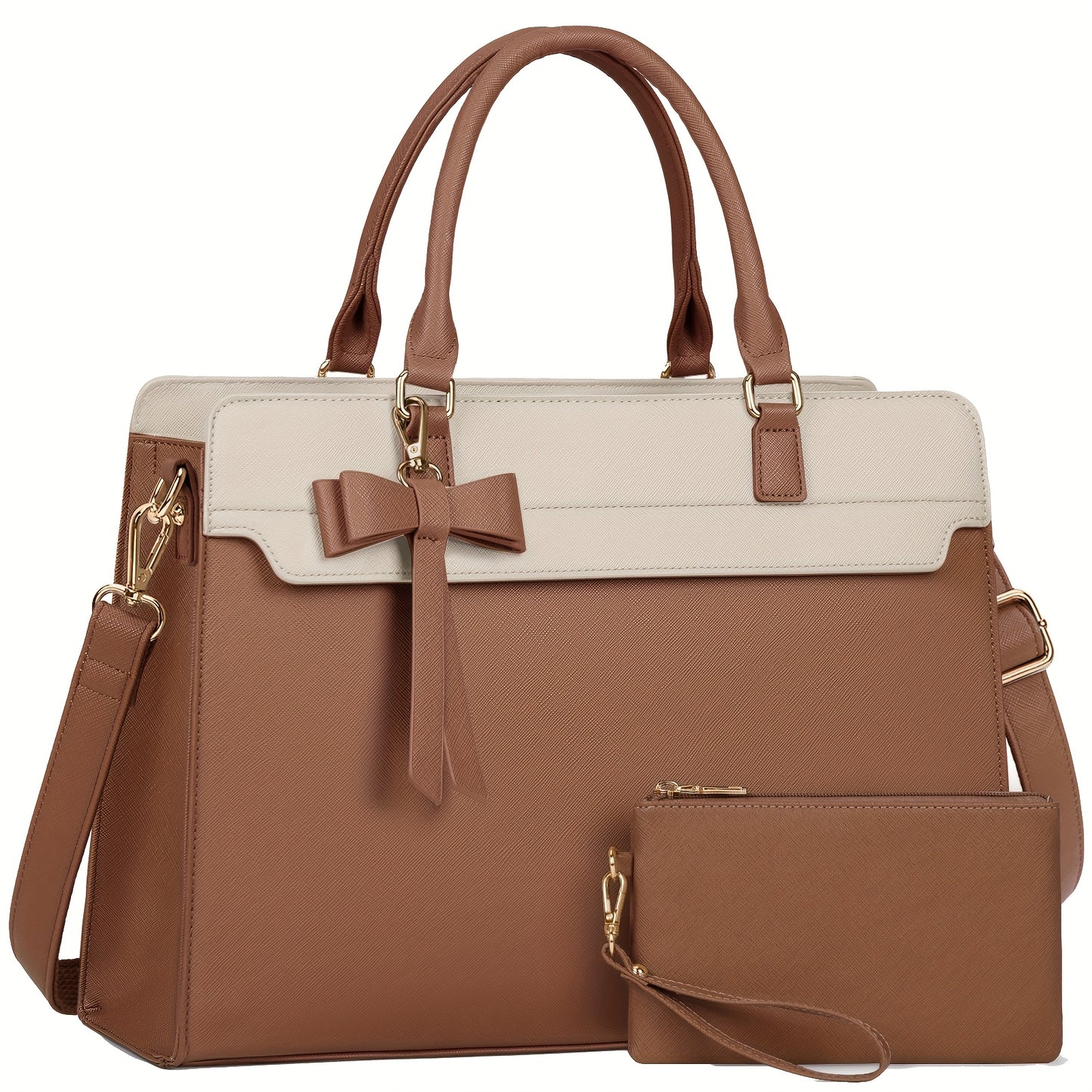 NUBILY 15.6" PU LEATHER LAPTOP TOTE SET