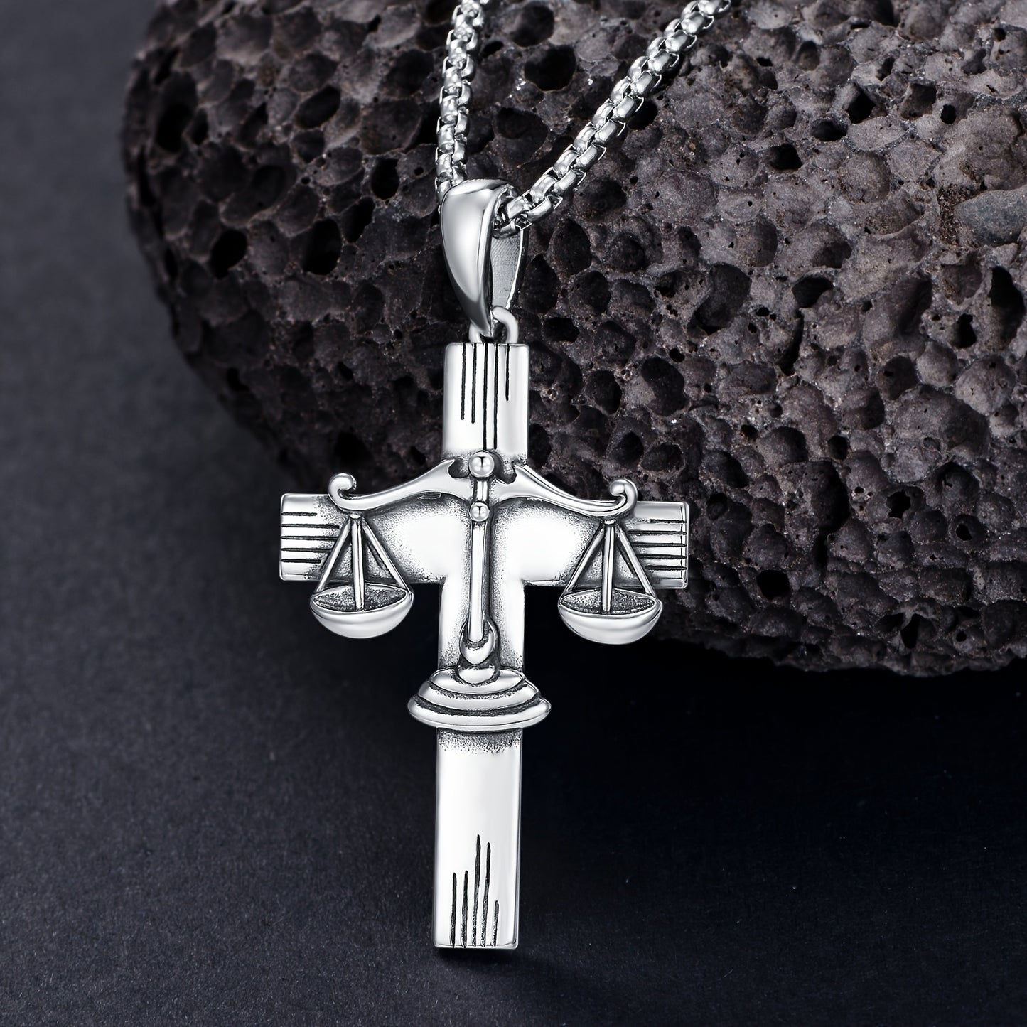 ZODIAC CROSS NECKLACE 925 STERLING SILVER