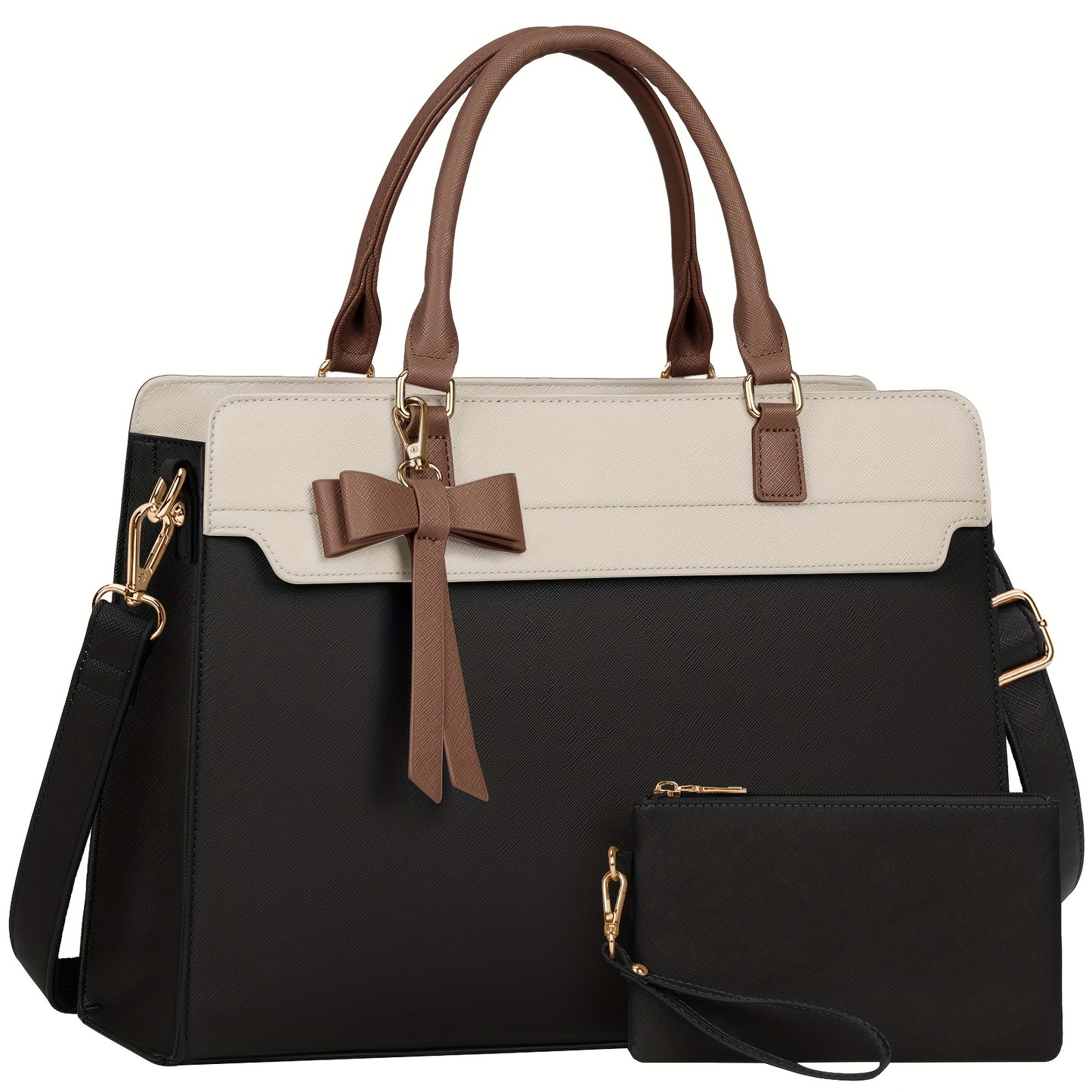 NUBILY 15.6" PU LEATHER LAPTOP TOTE SET