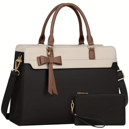 NUBILY 15.6" PU LEATHER LAPTOP TOTE SET