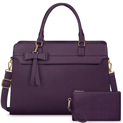 NUBILY 15.6" PU LEATHER LAPTOP TOTE SET