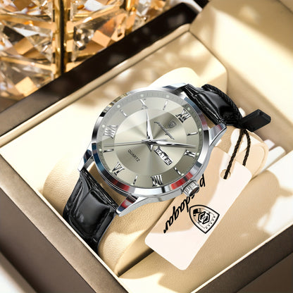 POEDAGAR MEN'S LEATHER WATCH