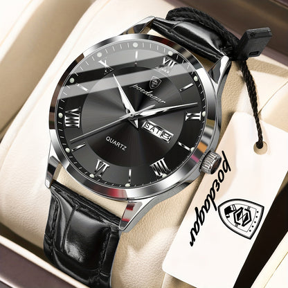 POEDAGAR MEN'S LEATHER WATCH