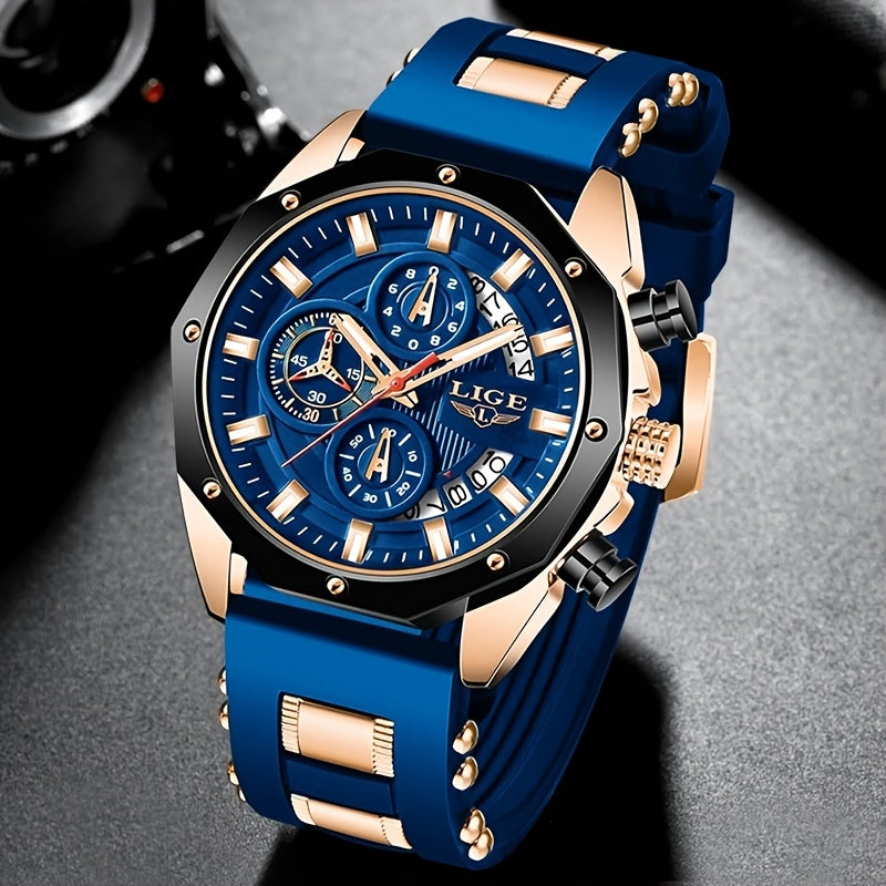 LIGE Luxury Sport Chronograph Watch