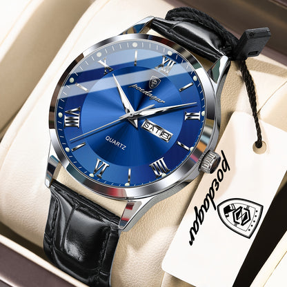 POEDAGAR MEN'S LEATHER WATCH