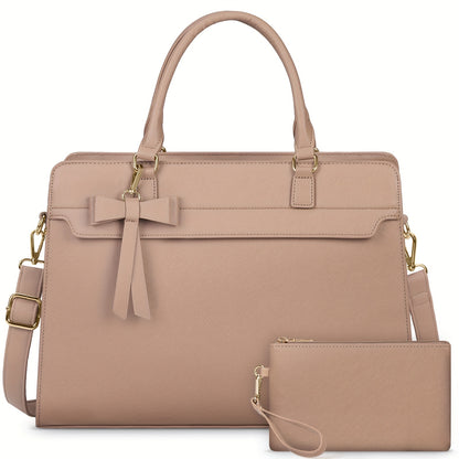 NUBILY 15.6" PU LEATHER LAPTOP TOTE SET