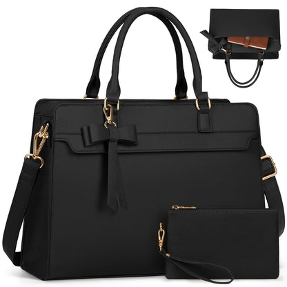 NUBILY 15.6" PU LEATHER LAPTOP TOTE SET