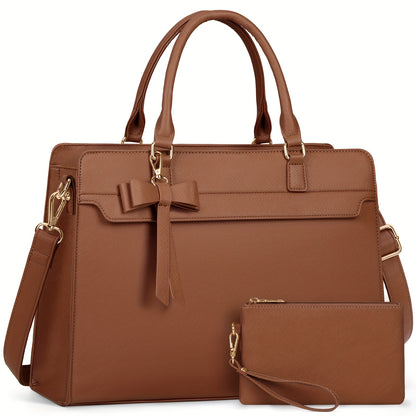 NUBILY 15.6" PU LEATHER LAPTOP TOTE SET