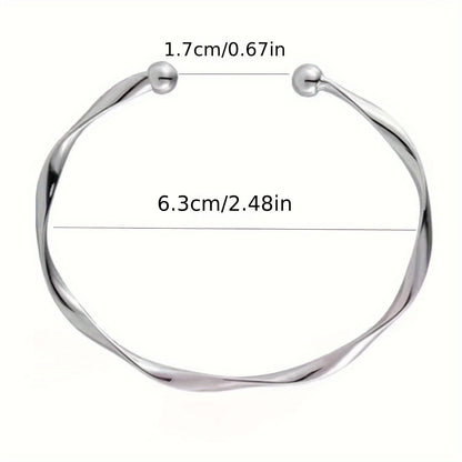 Adjustable Minimalist Twisted Gold Bangle