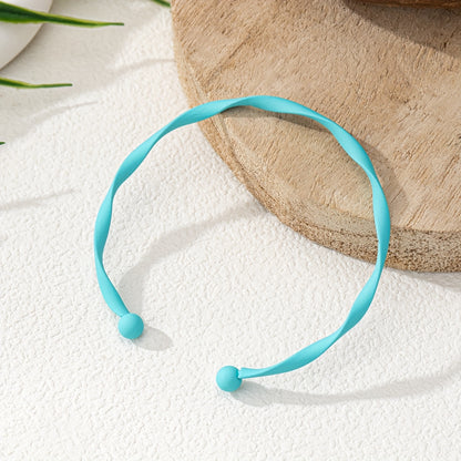 Adjustable Minimalist Twisted Gold Bangle