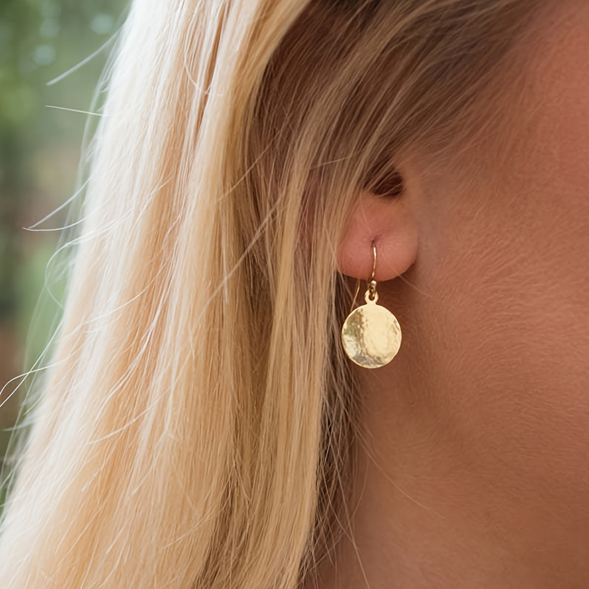 Minimalist Golden Round Earrings
