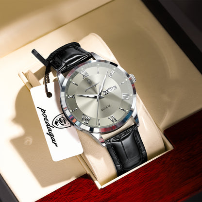 POEDAGAR MEN'S LEATHER WATCH