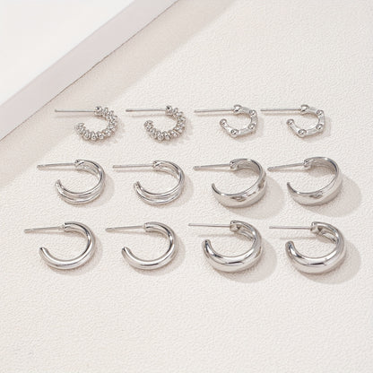 Simple Zinc Alloy Hoop Earrings