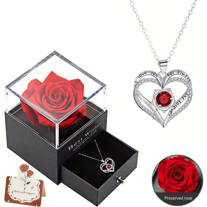 Eternal Rose Gift Box with Pendant Necklace