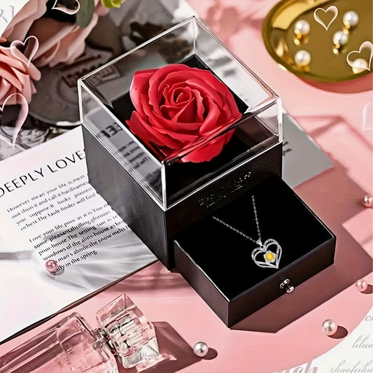 Eternal Rose Gift Box with Pendant Necklace