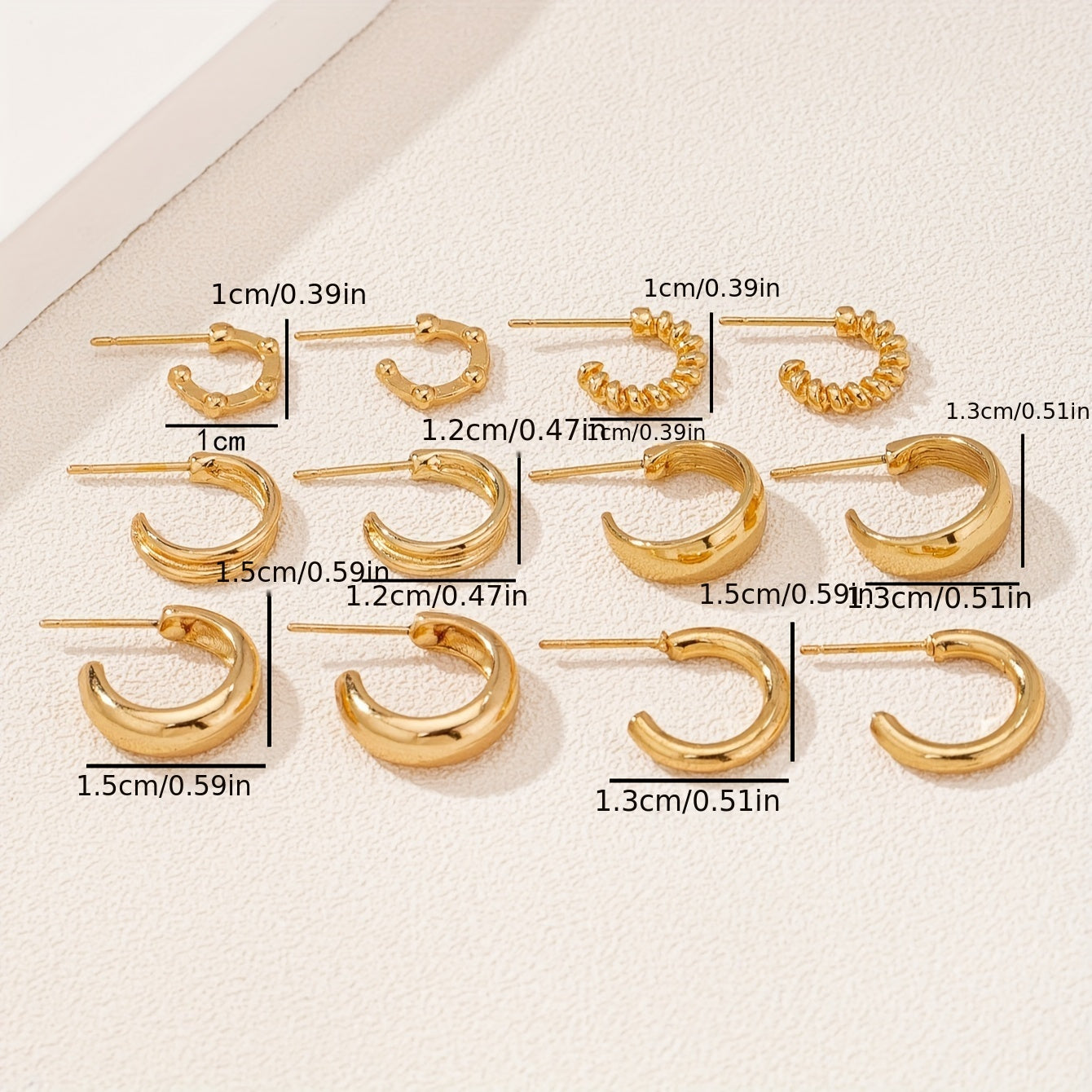 Simple Zinc Alloy Hoop Earrings