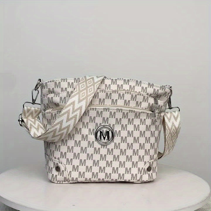 ELEGANT MONOGRAMMED FAUX LEATHER TOTE